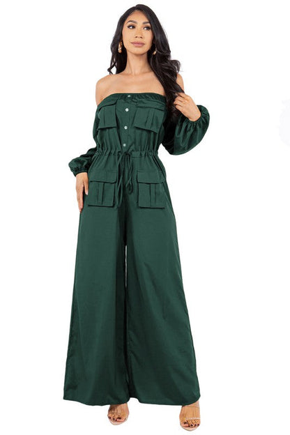 SEXY FASHION JUMPSUIT OLIVE L by By Claude | Fleurcouture