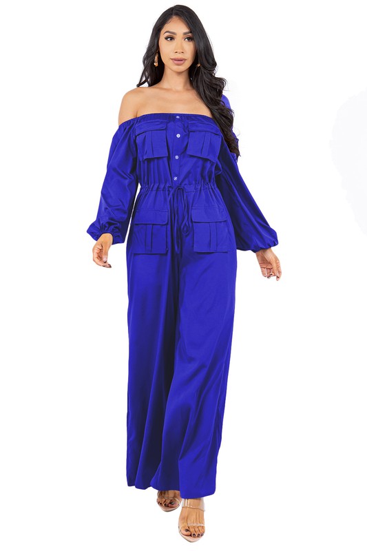 SEXY FASHION JUMPSUIT ROYAL BLUE L by By Claude | Fleurcouture