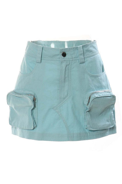 SEXY FASHION MINI SKIRT BABY BLUE S by By Claude | Fleurcouture