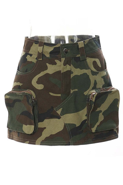 SEXY FASHION MINI SKIRT CAMOFLAGE S by By Claude | Fleurcouture