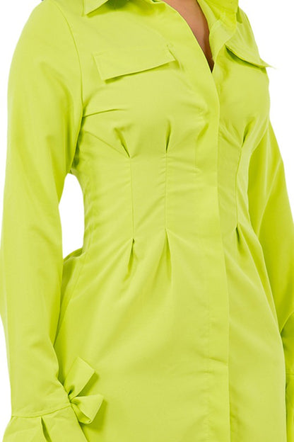 SEXY FASHION SHIRT DRESS LIME by By Claude | Fleurcouture