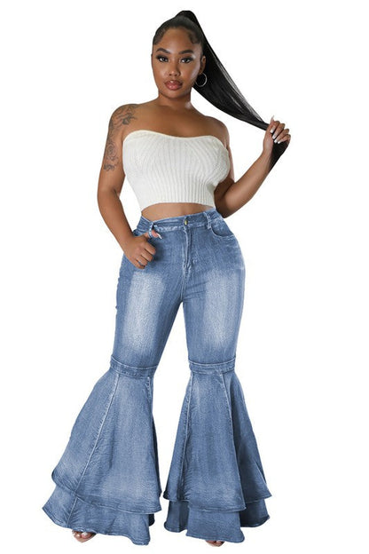 SEXY FASHION STYLE DENIM PANTS BLUE 3XL by By Claude | Fleurcouture