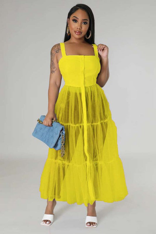 SEXY FASHION TOP DRESS YELLOW by By Claude | Fleurcouture