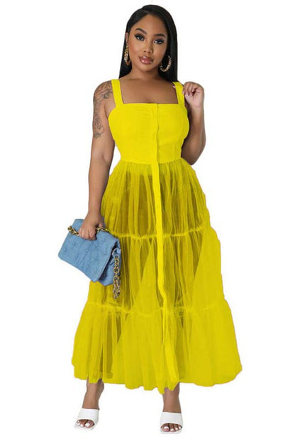 SEXY FASHION TOP DRESS YELLOW by By Claude | Fleurcouture