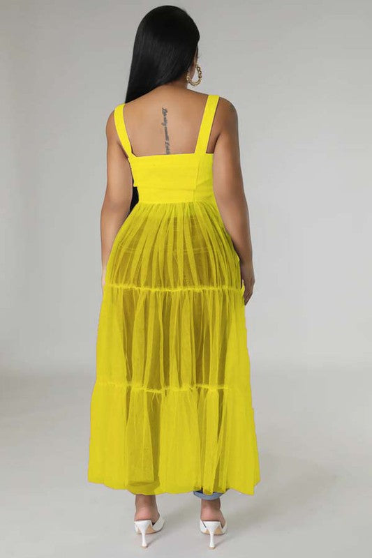 SEXY FASHION TOP DRESS YELLOW by By Claude | Fleurcouture