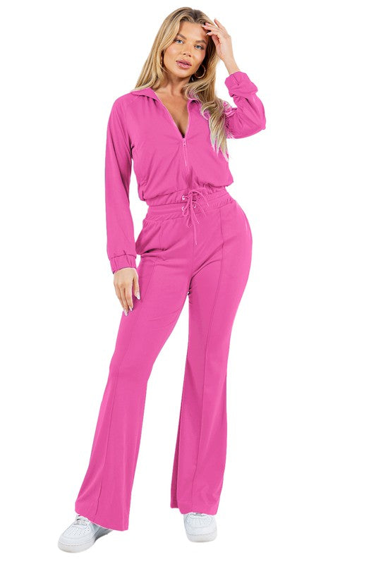 SEXY FASHION TWO PIECE PANTS SET FUCHSIA by By Claude | Fleurcouture