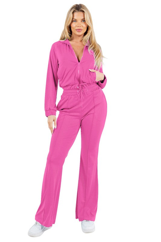 SEXY FASHION TWO PIECE PANTS SET FUCHSIA by By Claude | Fleurcouture