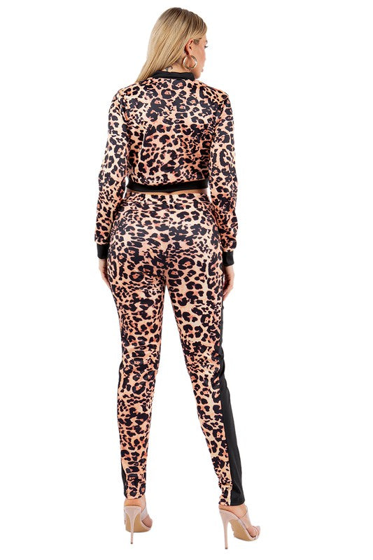 SEXY FASHION TWO PIECE PANTS SET LEOPARD by By Claude | Fleurcouture