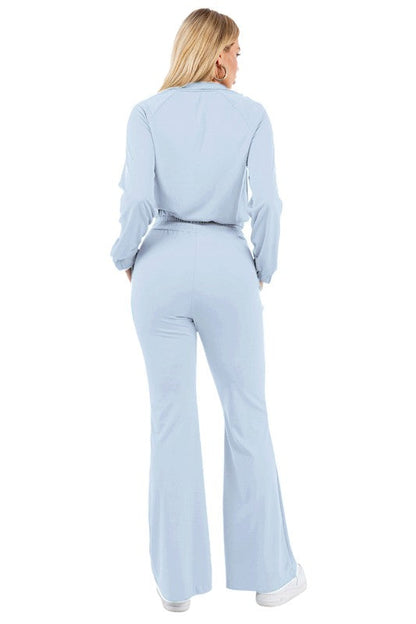 SEXY FASHION TWO PIECE PANTS SET LIGHT BLUE by By Claude | Fleurcouture