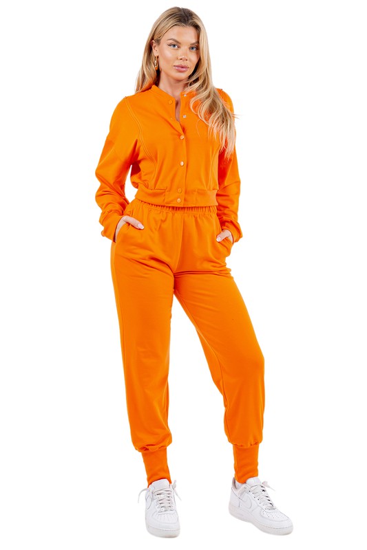 SEXY FASHION TWO PIECE PANTS SET ORANGE S by By Claude | Fleurcouture