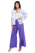 SEXY FASHION TWO PIECE PANTS SET PURPLE MULTI M by By Claude | Fleurcouture