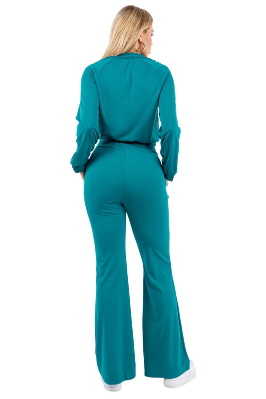 SEXY FASHION TWO PIECE PANTS SET TEAL by By Claude | Fleurcouture