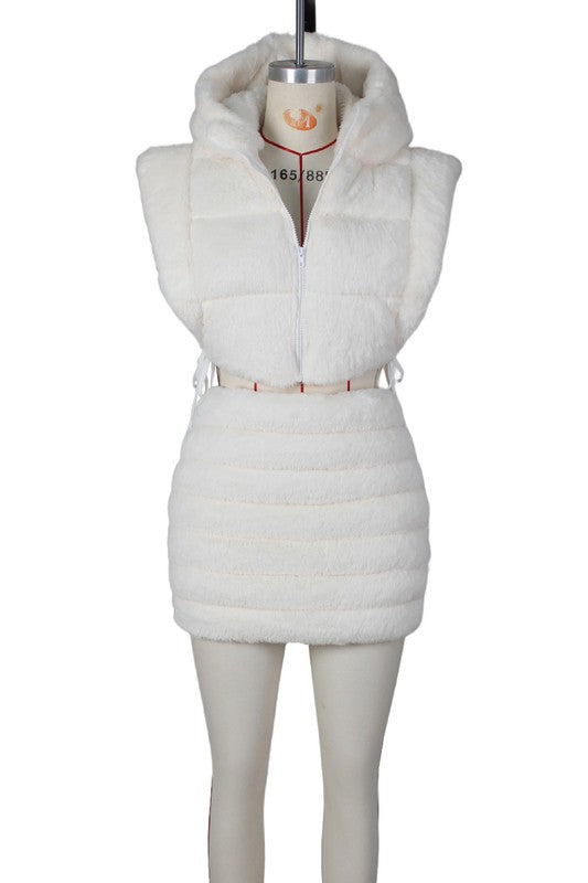 SEXY FAUX FUR TEDDY VESTS WHITE S by By Claude | Fleurcouture