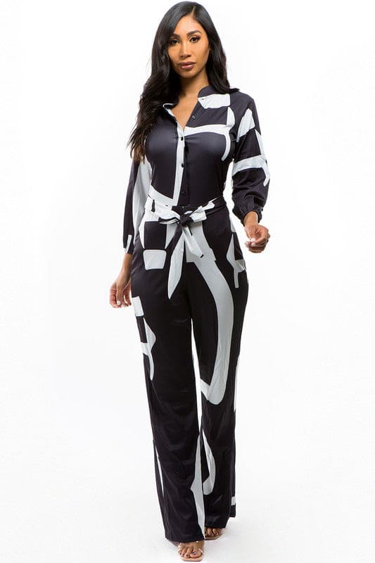 SEXY JUMPSUIT BLACK WHITE S by By Claude | Fleurcouture