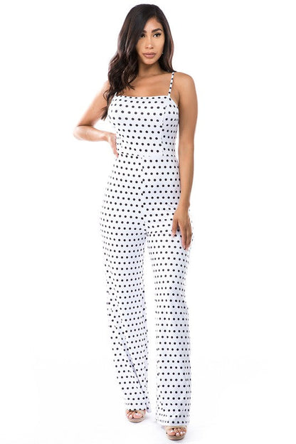 SEXY JUMPSUIT POCK DOT WHITE BLACK by By Claude | Fleurcouture