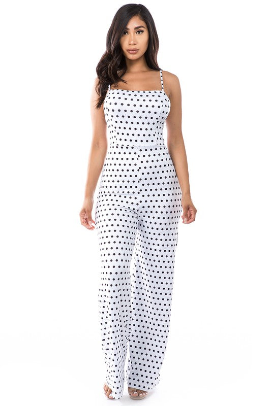 SEXY JUMPSUIT POCK DOT WHITE BLACK S by By Claude | Fleurcouture