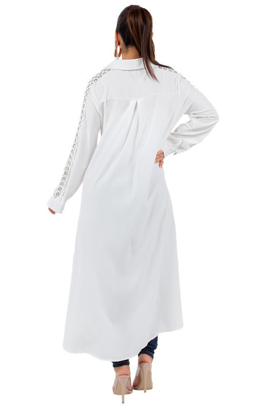 SEXY LONG DRESS SHIRT WHITE by By Claude | Fleurcouture