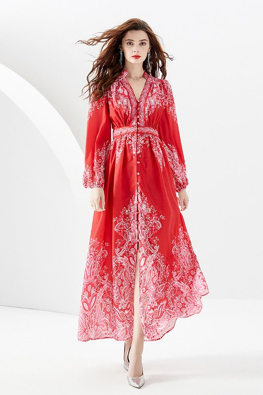 SEXY LONG MAXI DRESS RED S by By Claude | Fleurcouture