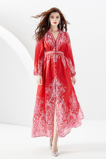 SEXY LONG MAXI DRESS RED S by By Claude | Fleurcouture