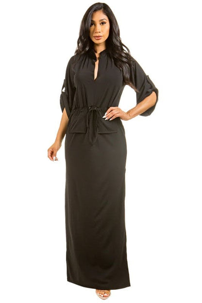 SEXY LONG MAXI FASHION DRESS BLACK by By Claude | Fleurcouture