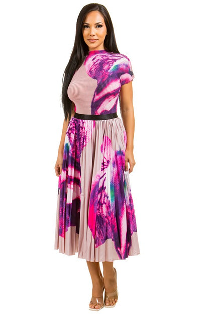 SEXY MAXI DRESS 2PC SET PINK FLORAL by By Claude | Fleurcouture