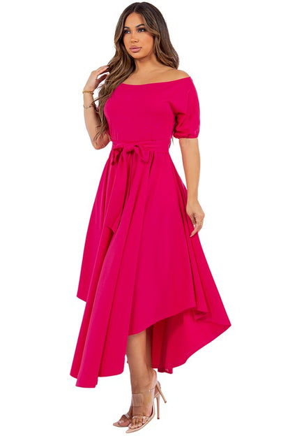 SEXY PARTY LONG DRESS ROSE RED S by By Claude | Fleurcouture