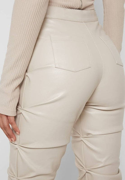 SEXY PU LEATHER PANTS CREAM by By Claude | Fleurcouture