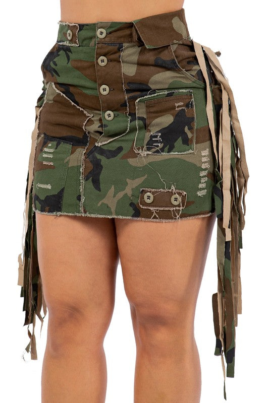 SEXY SPORT CAMOFLAGE SKIRT by By Claude | Fleurcouture