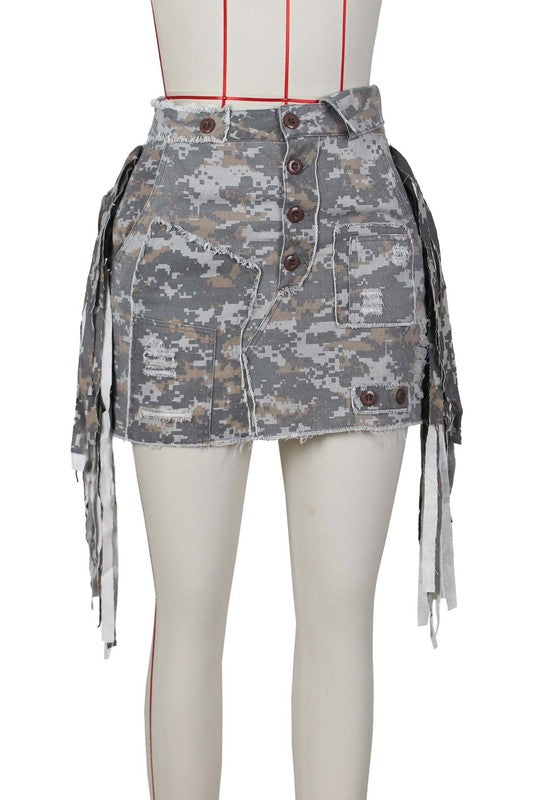 SEXY SPORT CAMOFLAGE SKIRT GREY S by By Claude | Fleurcouture