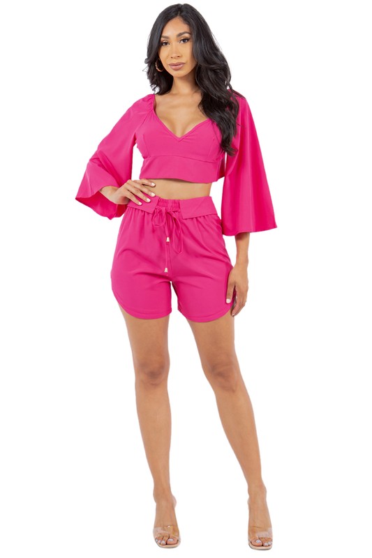 SEXY SUMMER 2PC SET OUTFITS FUCHSIA S by By Claude | Fleurcouture