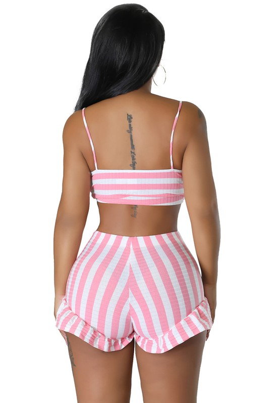 SEXY SUMMER 2PC SET OUTFITS PINK by By Claude | Fleurcouture