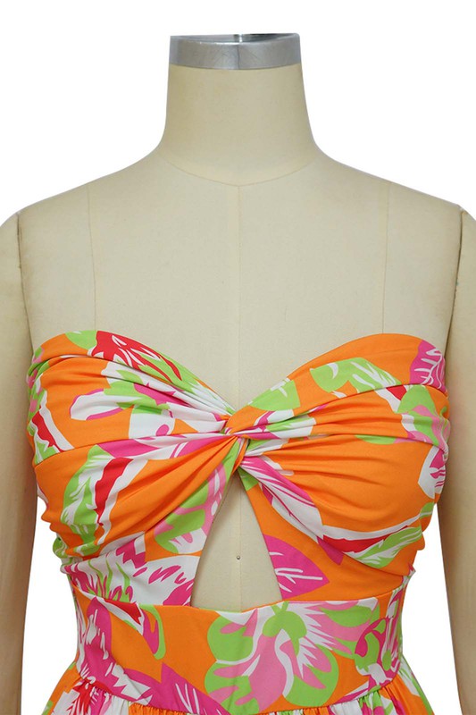 SEXY SUMMER JUMPSUIT ORANGE FLORAL by By Claude | Fleurcouture