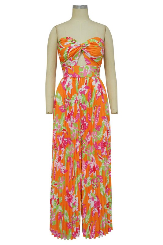 SEXY SUMMER JUMPSUIT ORANGE FLORAL by By Claude | Fleurcouture