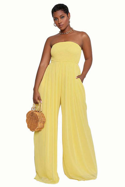 SEXY SUMMER JUMPSUIT YELLOW S by By Claude | Fleurcouture