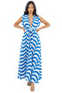 SEXY SUMMER MAXI DRESS MULTI WAY BLUE MULTI S by By Claude | Fleurcouture