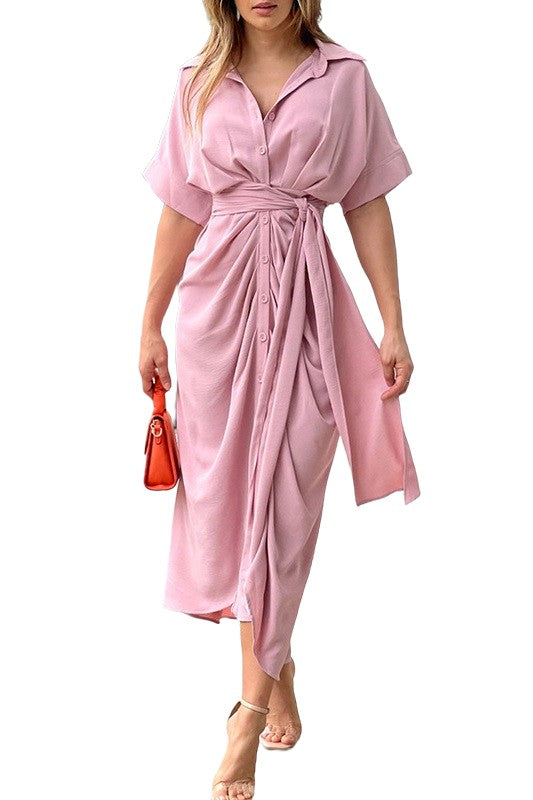 SEXY SUMMER MAXI DRESS PINK S by By Claude | Fleurcouture