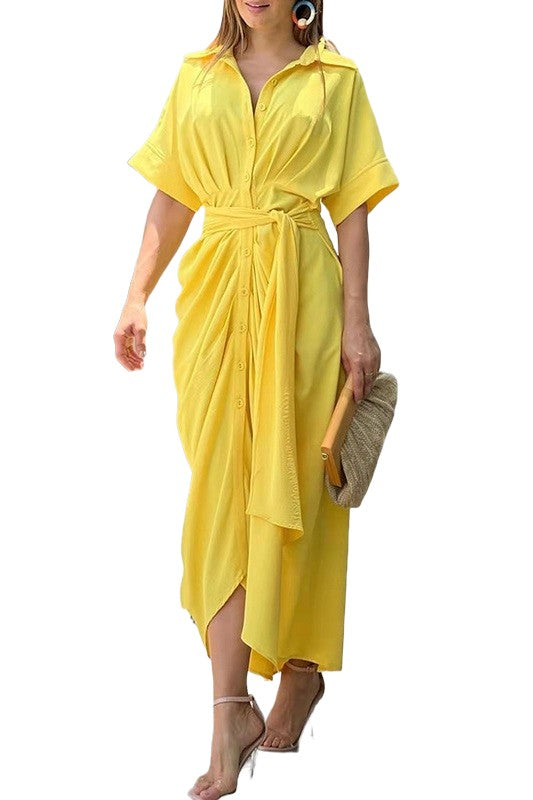 SEXY SUMMER MAXI DRESS YELLOW S by By Claude | Fleurcouture