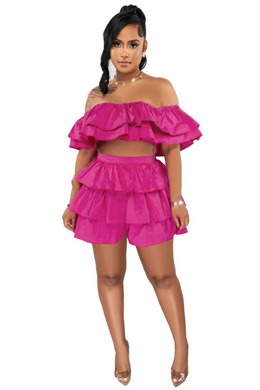 SEXY SUMMER TWO PIECE SET FUCHSIA S by By Claude | Fleurcouture