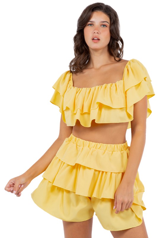 SEXY SUMMER TWO PIECE SET YELLOW by By Claude | Fleurcouture