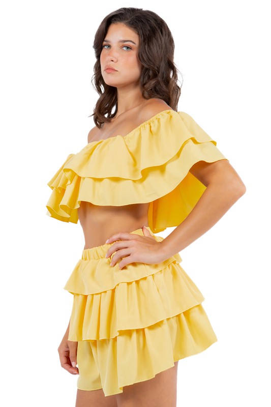 SEXY SUMMER TWO PIECE SET YELLOW by By Claude | Fleurcouture