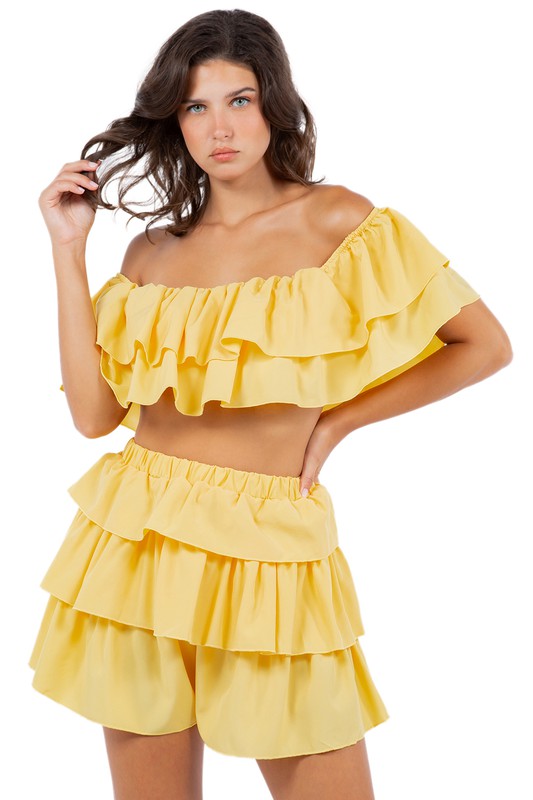 SEXY SUMMER TWO PIECE SET YELLOW L by By Claude | Fleurcouture