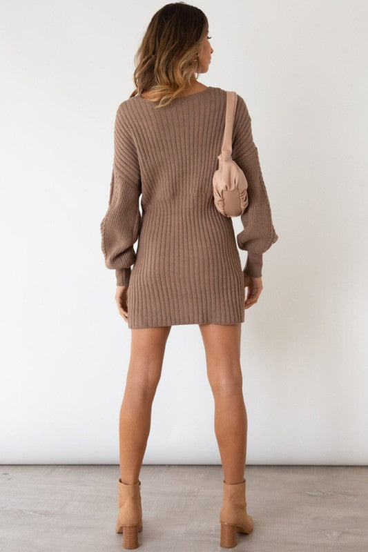 SEXY SWEATERS FASHION DRESS KHAKI by By Claude | Fleurcouture