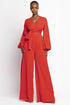 SEXY TWO PIECE PANT SET ORANGE RED L by By Claude | Fleurcouture