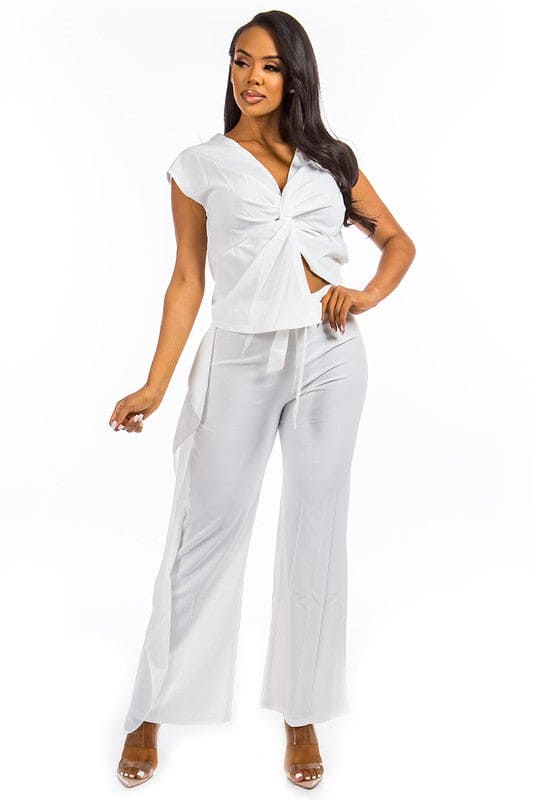 SEXY TWO PIECE PANT SET WHITE by By Claude | Fleurcouture