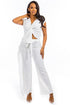 SEXY TWO PIECE PANT SET WHITE S by By Claude | Fleurcouture