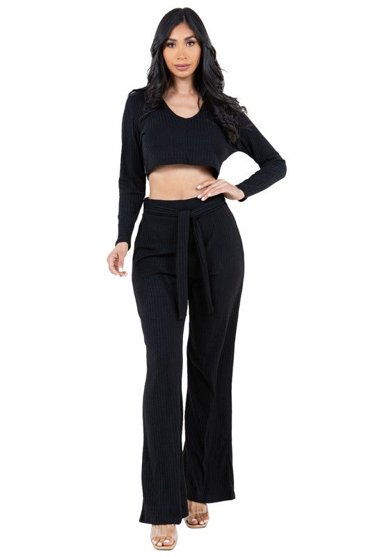 SEXY TWO PIECE PANTS SET BLACK L by By Claude | Fleurcouture