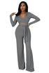 SEXY TWO PIECE PANTS SET GREY L by By Claude | Fleurcouture