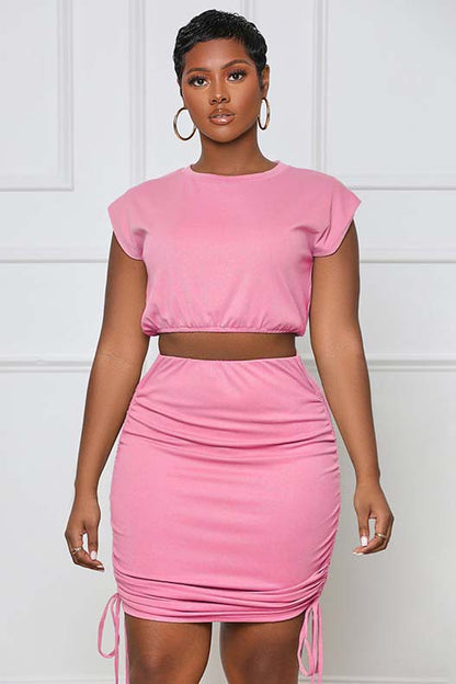 SEXY TWO PIECE SET PINK by By Claude | Fleurcouture