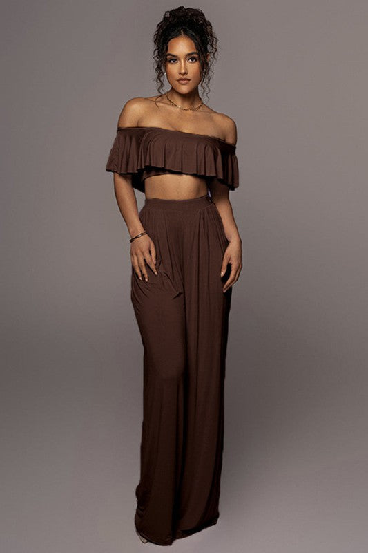 SEXY TWO PIECE SET TOP AND PANT by By Claude | Fleurcouture