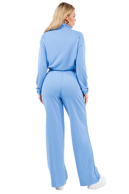 SEXY TWO PIECE SWEATSUITS BLUE by By Claude | Fleurcouture